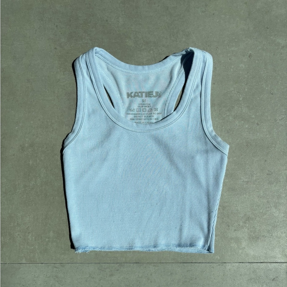 Katie J NYC Light Blue Livi Tank Top